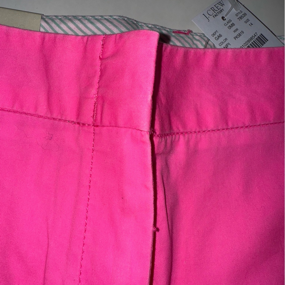 J. Crew 7" Chino Shorts Size 14 Wildflower Pink Deadstock Preppy Summer - Picture 7 of 12